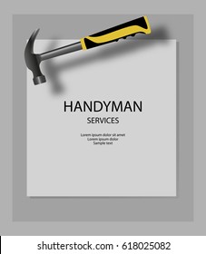 Handyman services vector design with hammer. Home, house repair. Vector illustration.