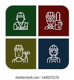 handyman simple icons set. Contains such icons as Builder, Carpenter, can be used for web, mobile and logo