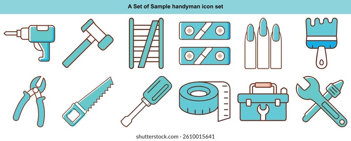 Handyman tools icon set design. with white background 