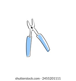 Handyman tools line art icon. symbol of a labour.