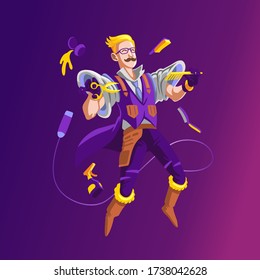a handyman with a variety of shavers.