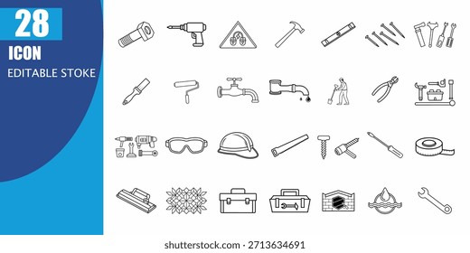 Conjunto de iconos de Vector Handyman – Colección de iconos de reparación, mantenimiento, herramientas y servicio para el hogar