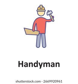 Handyman Vetor Icon que pode facilmente modificar ou editar

