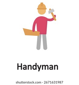 Handyman-Vektorsymbol, das leicht geändert oder bearbeitet werden kann
