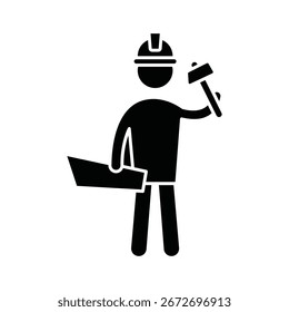 Handyman-Vektorsymbol, das leicht geändert oder bearbeitet werden kann

