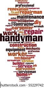 Handyman word cloud concept. Vector illustration