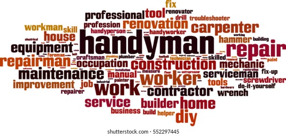 Handyman word cloud concept. Vector illustration