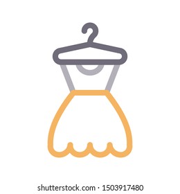 hang dress colour line vector icon