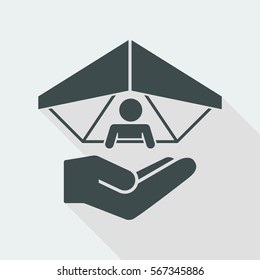 Hang glider concept - Minimal vector icon