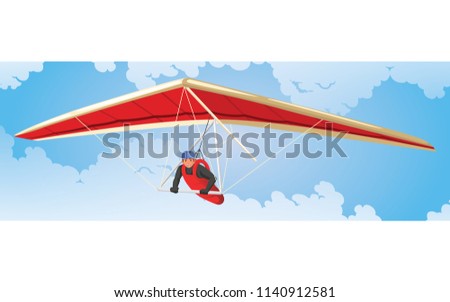 HANG GLIDER EXTREME OUTDOOR SPORT WITH CLOUD