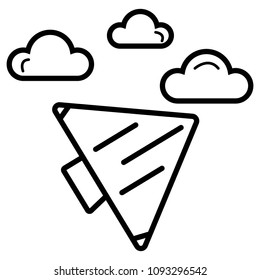 Hang glider flat vector icon