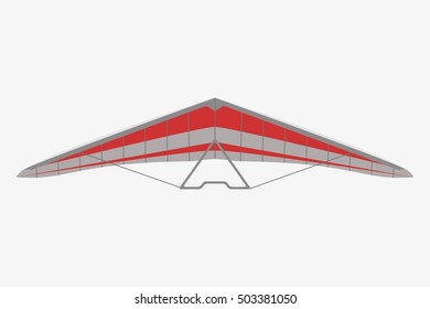Hang Glider flying in the sky. Isolated vector illustration. Flat design