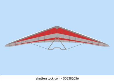 Hang Glider flying in the sky. Isolated vector illustration. Flat design