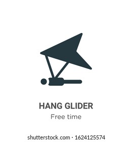 Hang glider glyph icon vector on white background. Flat vector hang glider icon symbol sign from modern free time collection for mobile concept and web apps design.