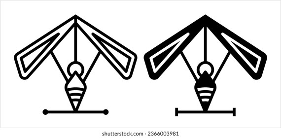 Hang Glider Icon, Air Sport Icon Vector Art Illustration