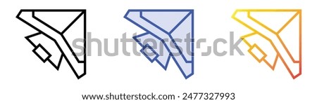 hang glider icon. Linear, Blue Fill and Gradient Style Design Isolated On White Background