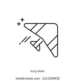 hang glider icon. Outline style icon design isolated on white background