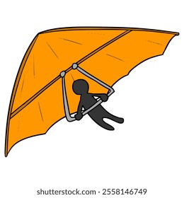 hang glider illustration hand drawn isolated vector