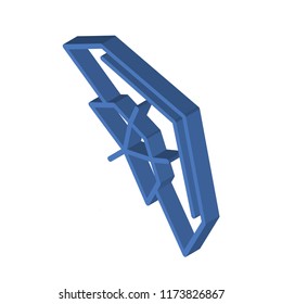 Hang glider isometric left top view 3D icon