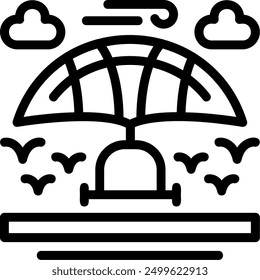 Hang glider Line Icon Vector Design
