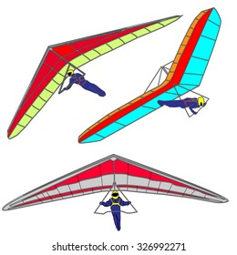 Hang glider on white background