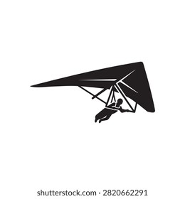 Hang glider silhouette icon isolated on white background.
