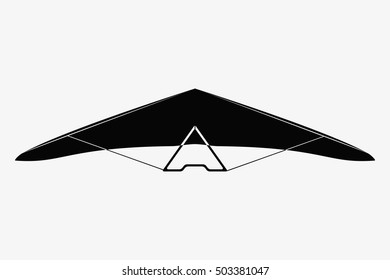 Hang Glider silhouette. Isolated vector illustration. Flat design