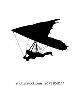 Hang glider silhouette - vector illustration