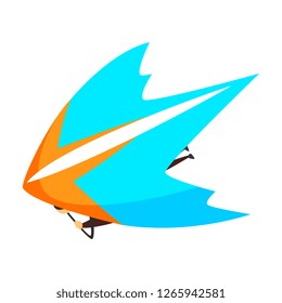 Hang glider, skydiving, parachuting extreme sport vector Illustration on a white background