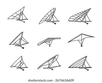 Hang Glider Soaring Through Mountain Winds Illustration