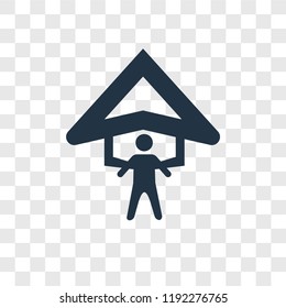 Hang glider vector icon isolated on transparent background, Hang glider transparency logo concept