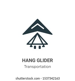 Hang glider vector icon on white background. Flat vector hang glider icon symbol sign from modern transportation collection for mobile concept and web apps design.
