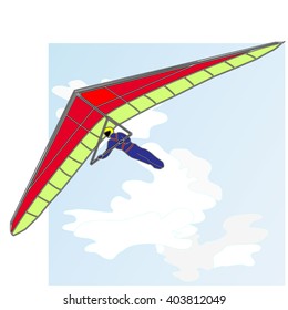 Hang glider vector isolated