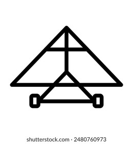Hang Glider Vektorgrafik Line Icon Design