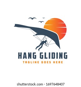 Hang Gliding Flying Sports Logo Design