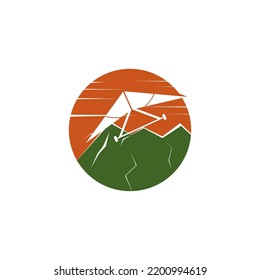 Hang Gliding Icon Vector Illustration Logo Template