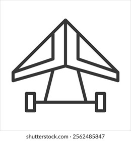 Hang Gliding Icon Vector Illustration Outline Style