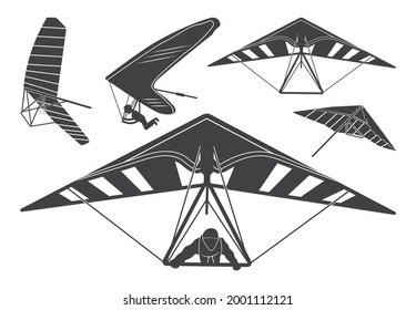 Hang Gliding Illustration, Hang Gliding Icon