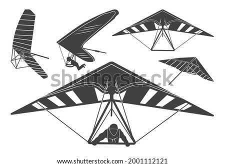 Hang Gliding illustration, Hang Gliding icon