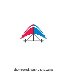 Hang gliding logo icon vector illustration design