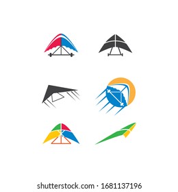 Hang gliding logo icon vector illustration design