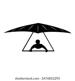 hang gliding silhouette and icon design. extreme sport sign and symbol.