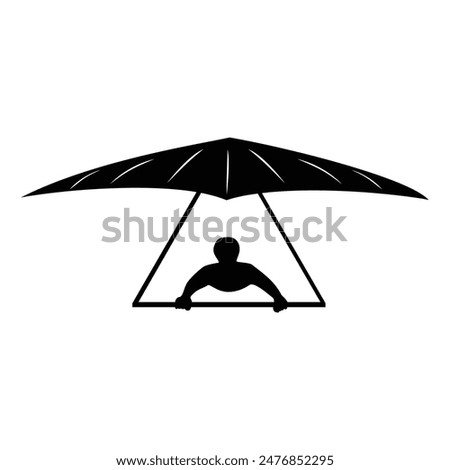 hang gliding silhouette and icon design. extreme sport sign and symbol.