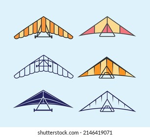 Symbol-Einmalige Vektorgrafiken und Illustrationsdesigns mit Hang Gliding