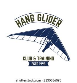 Hang gliding vector illustration design, perfect for tshirt design and training club