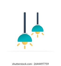 Hang lamp icon, colored flat vector. Modern and minimalist design.
