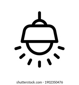 icono de lámpara colgante o logotipo símbolo de signo aislado ilustración vectorial - iconos vectoriales de estilo negro de alta calidad
