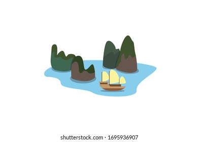 Hang Long Bay Country Icon Vector Design Illustration