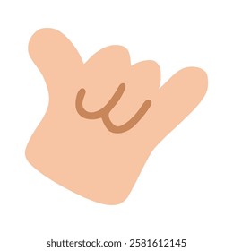 Hang loose doodle, illustration, simple, minimalist, hand-drawn, playful, clean, cute, aesthetic and friendly