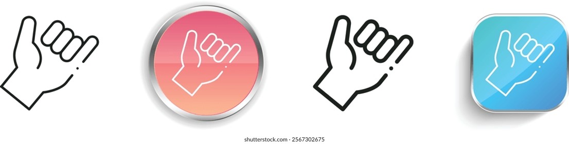 hang loose hand icon. Thin Linear, Regular and Button Style Design Isolated On White Background